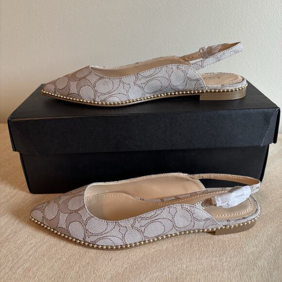 Coach VAE Jacquard Skimmer Slingback Flats - Picture 1 of 12